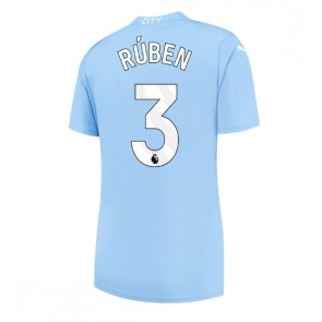 Manchester City Ruben Dias #3 Replica Home Stadium Shirt for Women 2023-24 Short Sleeve